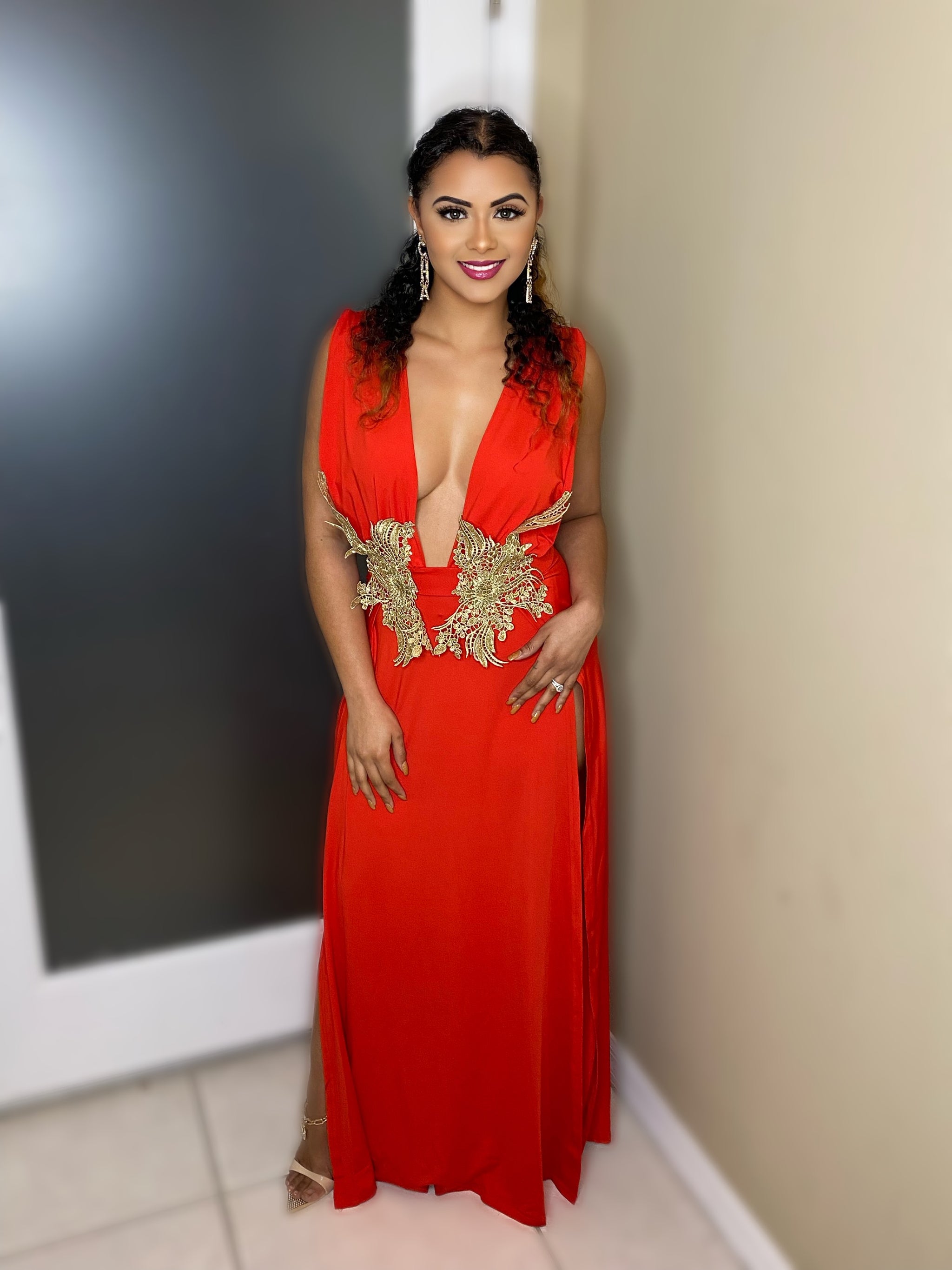 Woman in red